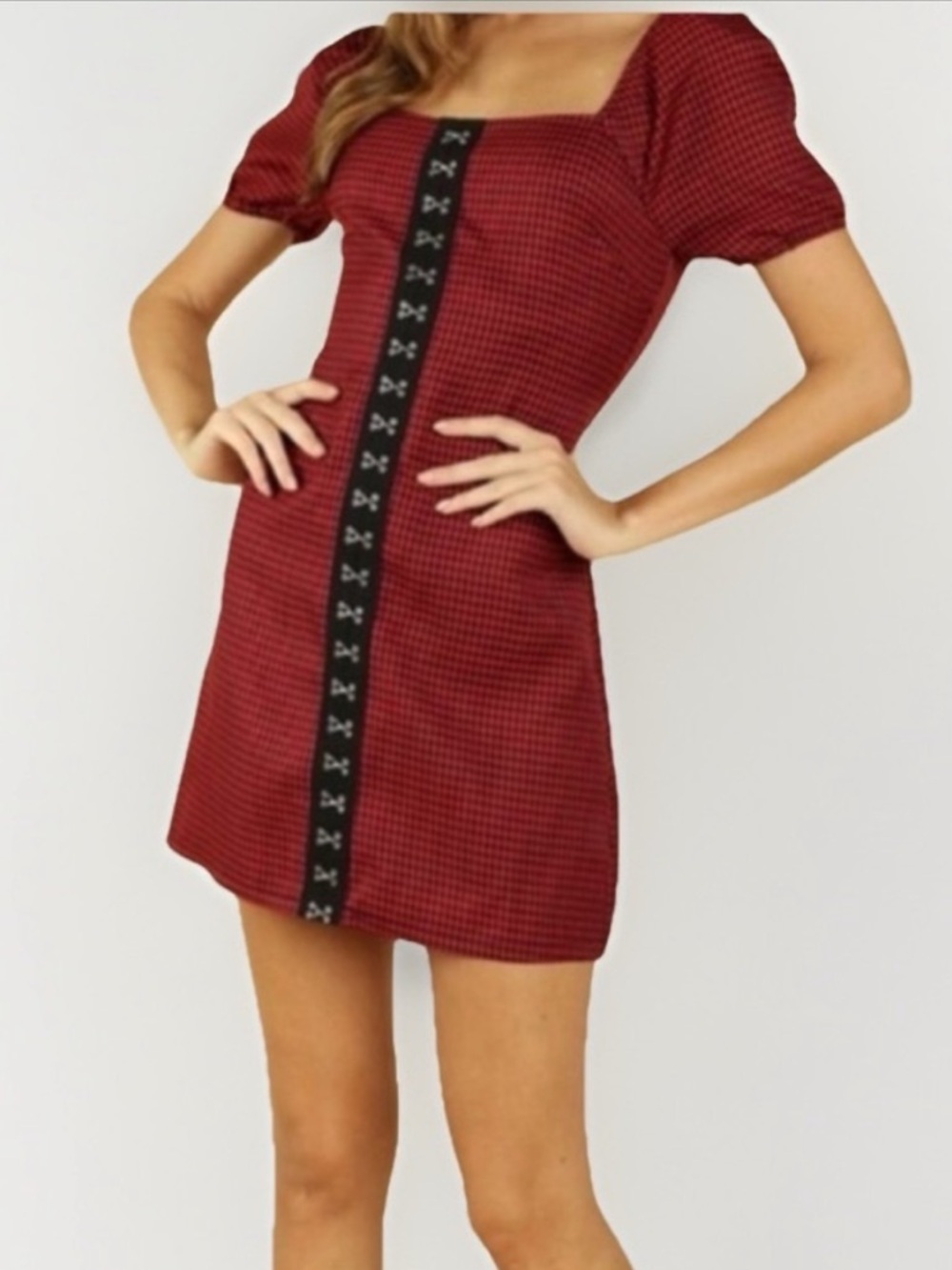 Wild Honey Red Check Dress